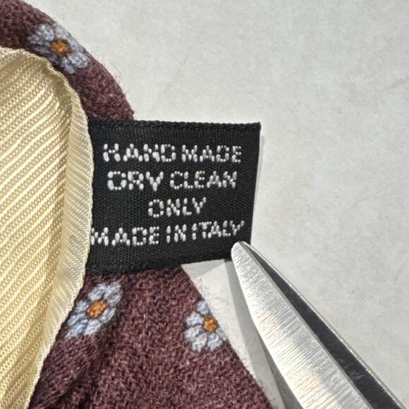 Beau Brummel VTG Italian Wool Blend Long Necktie Maroon & Gray Foulard Tie 64" L - Picture 7 of 7